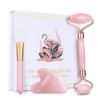 Natural Stone Health Skin Care Beauty 3 in1 Original Mask Brush Jade Roller and Gua Sha Set for Face Anti-Aging Massage